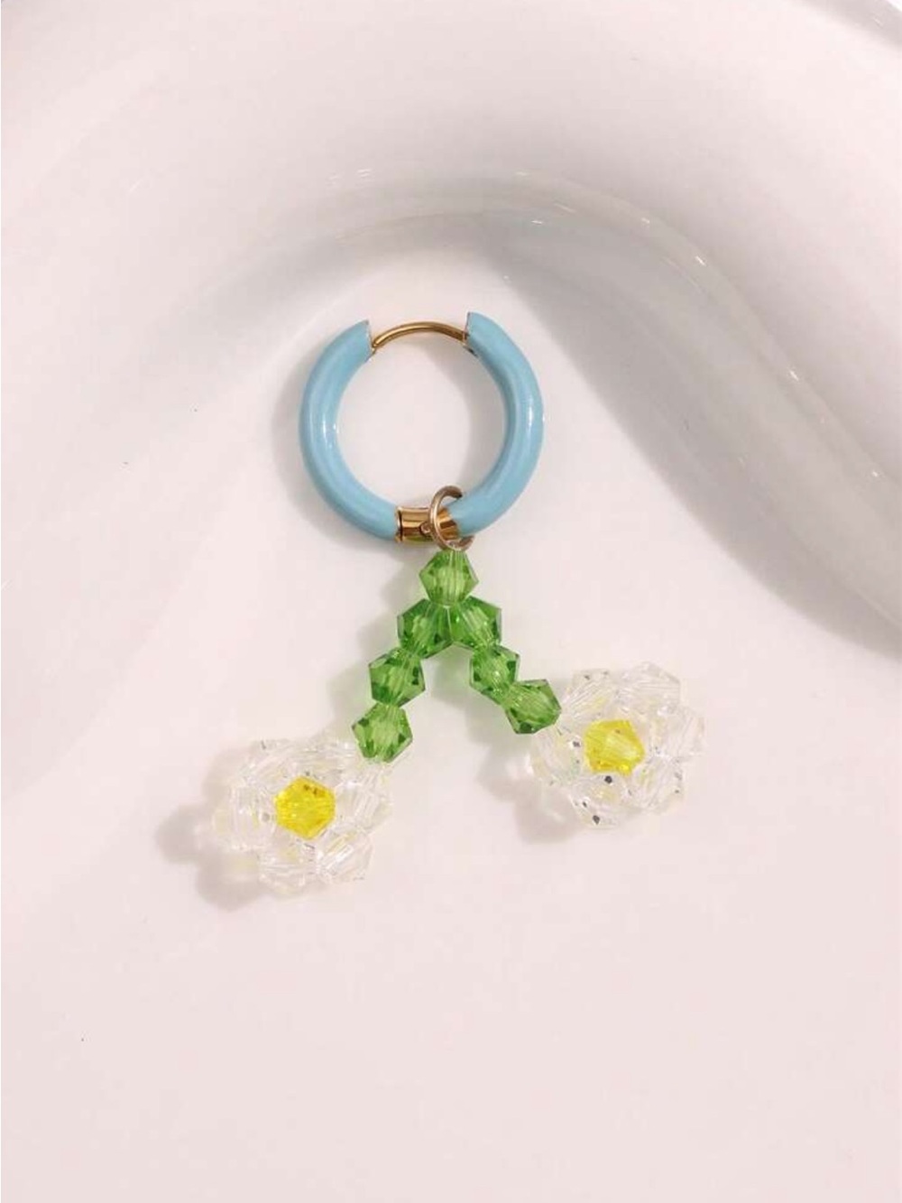 Flower hoop earring #2724